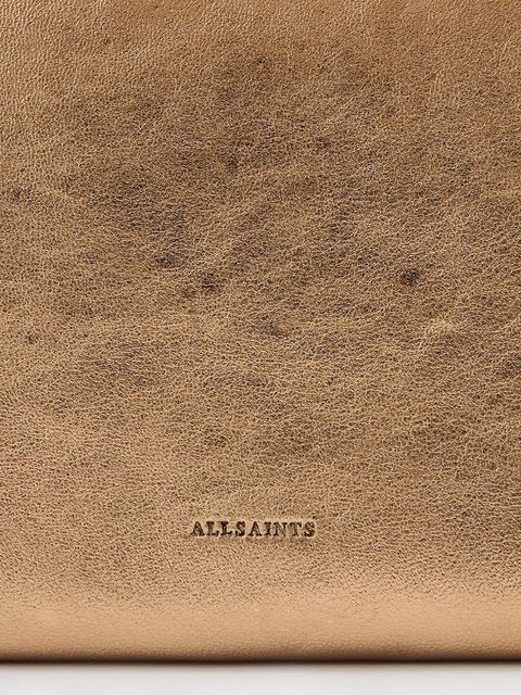 AllSaints portfel skórzany HARLUNA damski kolor złoty W208XD
