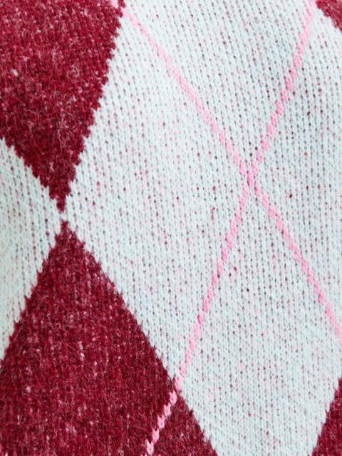 Essentiel Antwerp diamond-pattern crew-neck sweater - Red