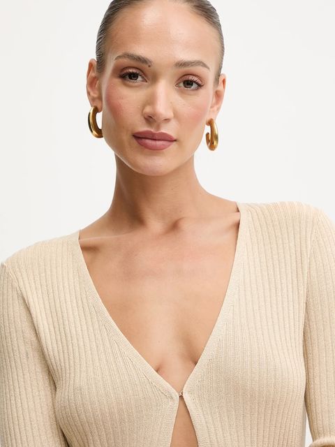 Morgan kardigan damski kolor beżowy lekki MIRZOU