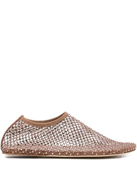 Christopher Esber crystal-embellished ballet flats - Brown - zdjęcie produktu nr 1