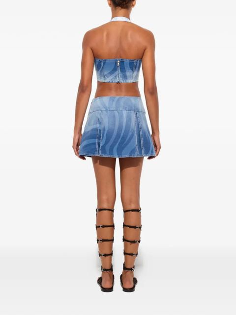 PUCCI Marmo print denim skirt - Blue