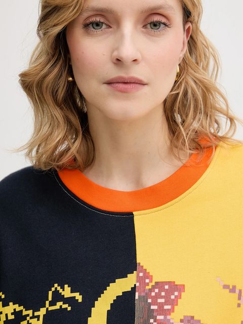 United Colors of Benetton bluza bawełniana dziecięca x Stranger Things damska kolor szary wzorzysta 33NVD10BB