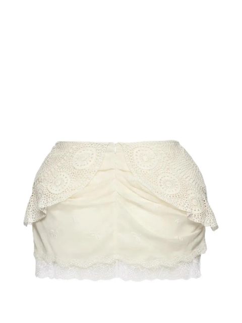 Magda Butrym crochet lace-trim mini skirt - White - zdjęcie produktu nr 2
