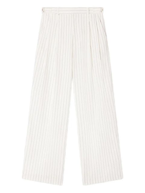 SANDRO belted striped wide-leg trousers - Neutrals - zdjęcie produktu nr 1