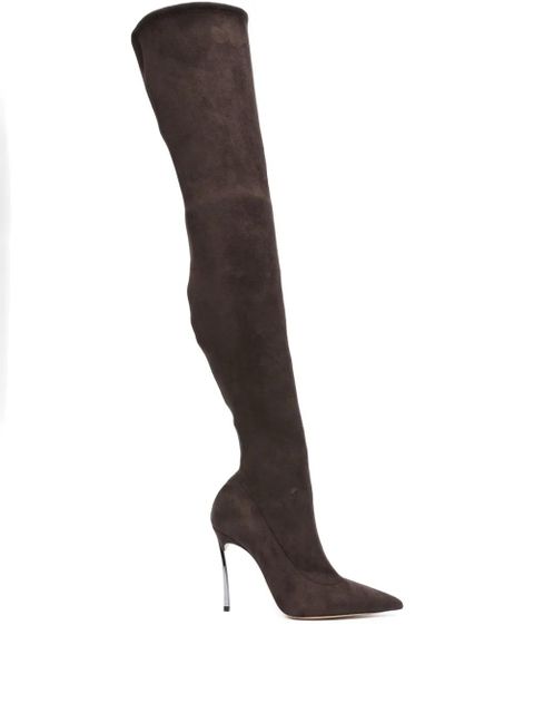 Casadei 110mm suede over-the-knee boots - Brown