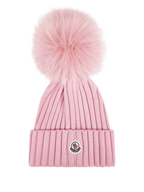 Moncler ribbed pom-pom beanie - Pink - zdjęcie produktu nr 2
