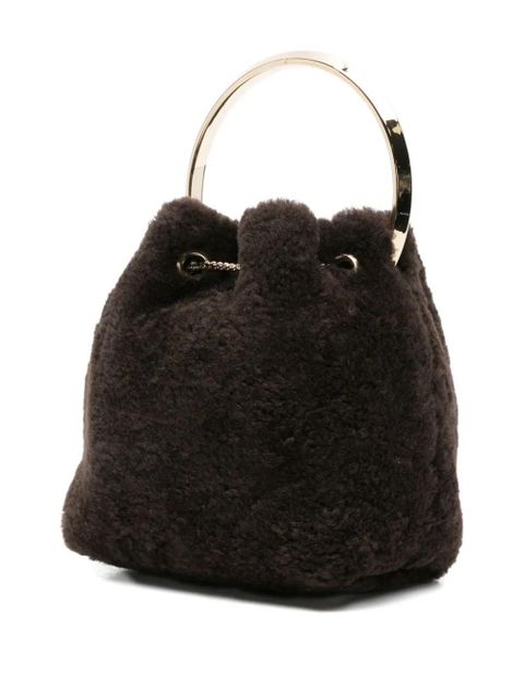 Jimmy Choo Bon Bon pearl-embellished mini bag - Brown