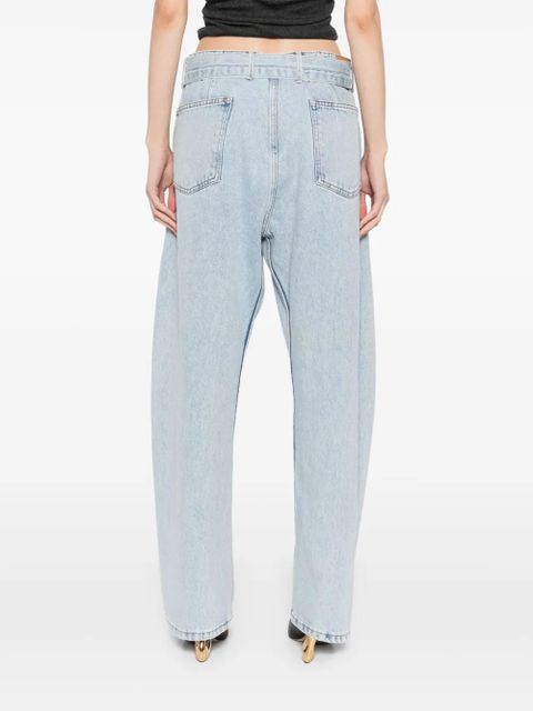 Magda Butrym belted straight-leg jeans - Blue