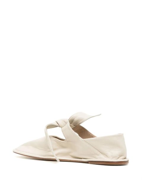 Hereu square-toe leather ballerina shoes - White