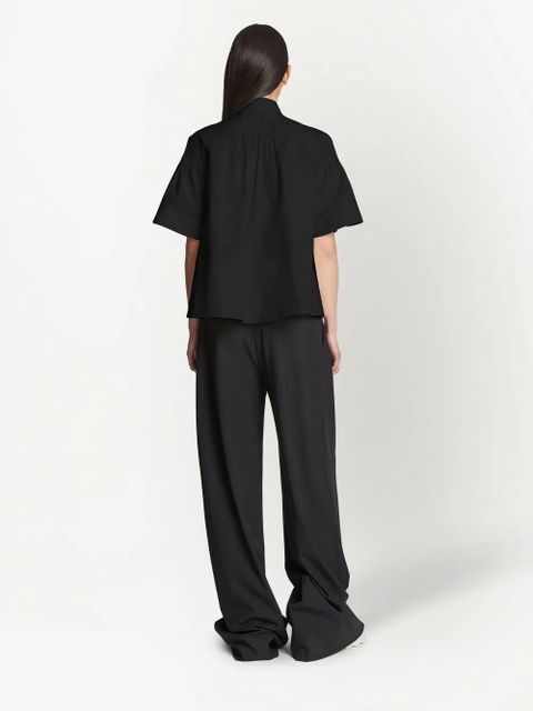 Proenza Schouler pintuck-detail short-sleeved blouse - Black