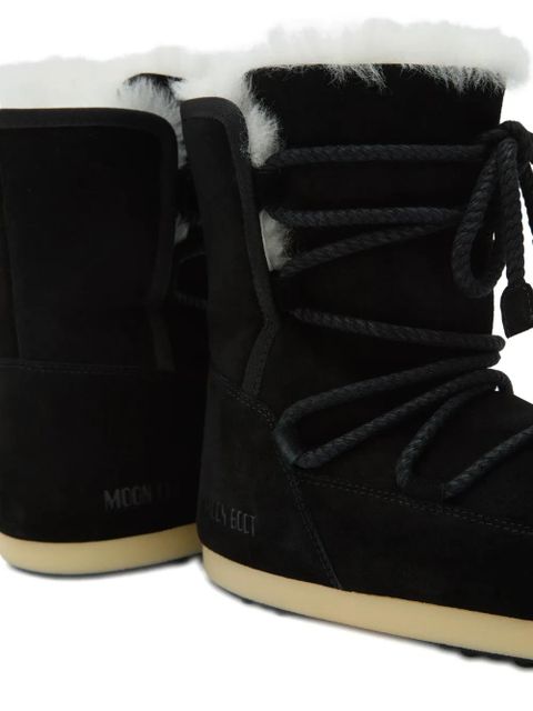 Moon Boot EVX suede shearling lace-up boots - Black