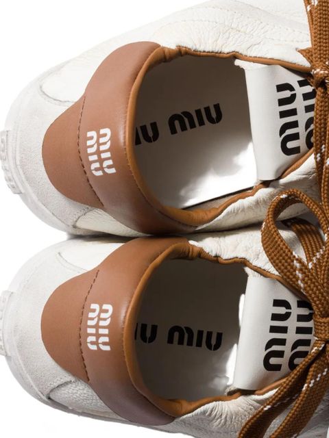 Miu Miu Deco leather sneakers - White