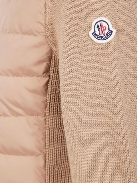 Moncler quilted knit padded jacket - Neutrals