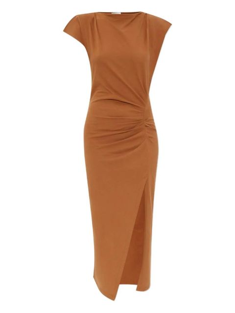ISABEL MARANT Nadela side-split draped midi dress - Brown - zdjęcie produktu nr 1