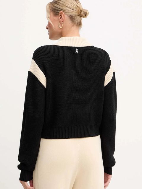 Patrizia Pepe sweter z dodatkiem wełny damski kolor czarny 2K0353 K298 - zdjęcie produktu nr 2