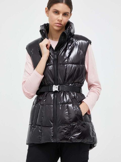 Dkny bezrękawnik damski kolor czarny przejściowy