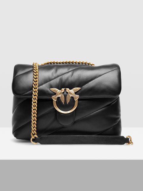 PINKO - Czarna pikowana torebka Love Classic Puff Maxi Quilt