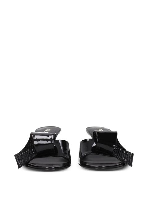 Prada crystal-embellished bow sandals - Black