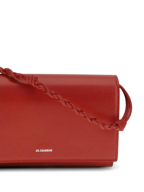 Jil Sander braided-strap leather wallet - Red