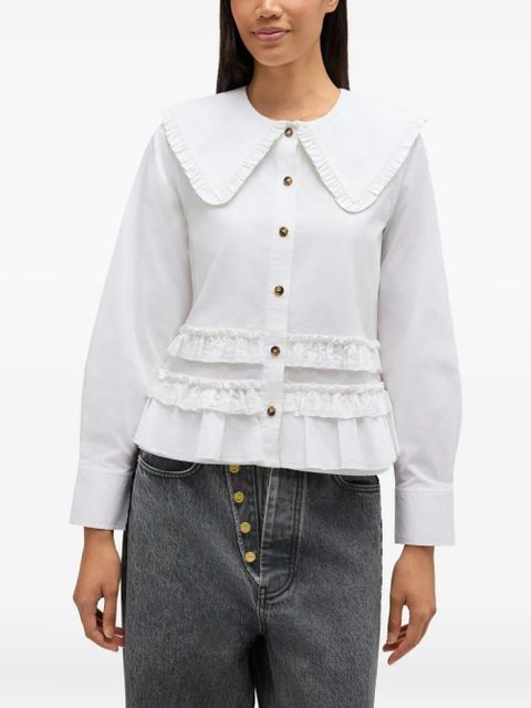 GANNI ruffled top - White - zdjęcie produktu nr 2