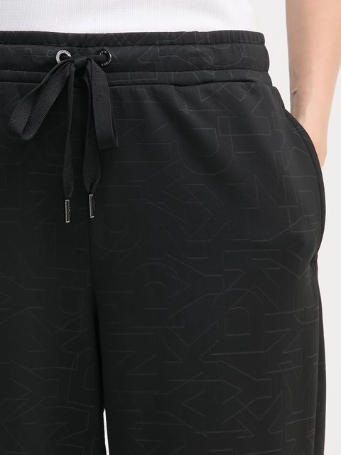 Dkny spodnie dresowe KNIT PANTS damskie kolor czarny wzorzyste P5MF6CSD