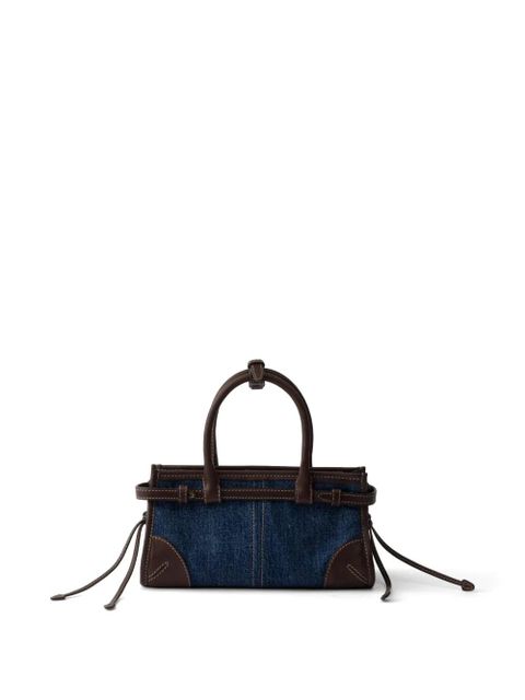 Prada Bonnie small denim and leather handbag - Blue - zdjęcie produktu nr 2