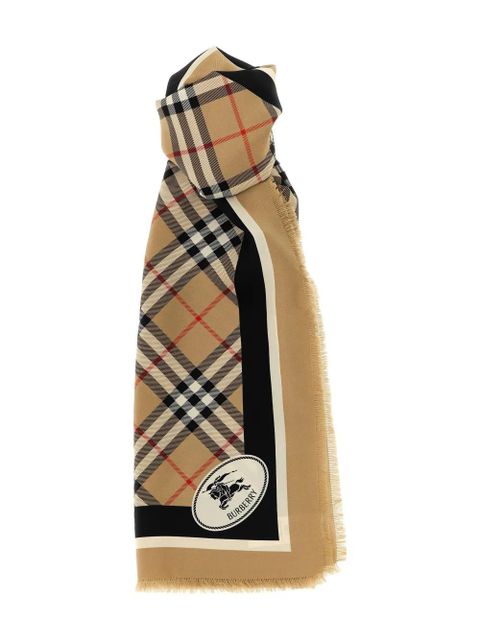 Burberry check-pattern fringed scarf - Brown - zdjęcie produktu nr 1