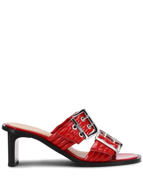 GANNI belted buckled mules - Red - zdjęcie produktu nr 1