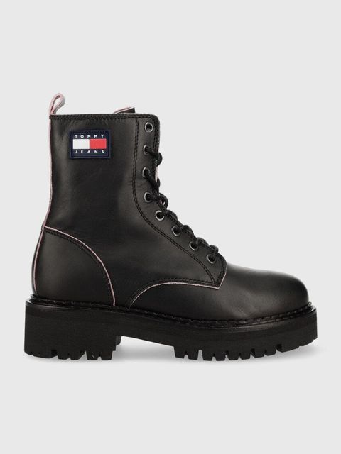 Tommy Jeans workery Urban Tommy Jeans Piping Boot damskie kolor czarny na platformie