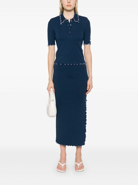ROTATE BIRGER CHRISTENSEN ribbed midi skirt - Blue