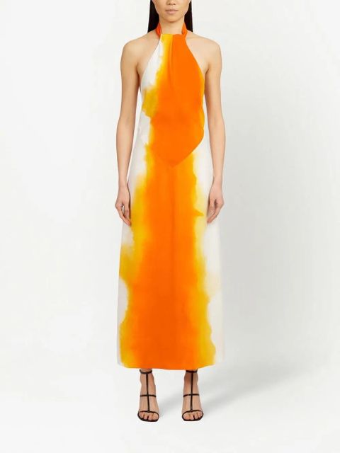 Ferragamo abstract-print halterneck dress - Orange - zdjęcie produktu nr 2