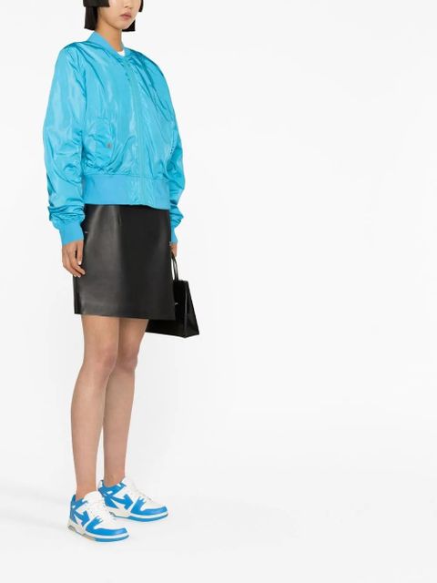 Off-White Diag-stripe print bomber jacket - Blue