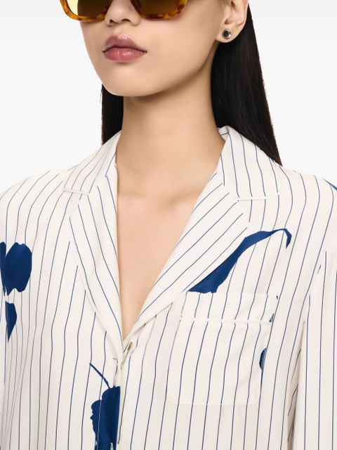 Off-White striped poplin pajama shirt