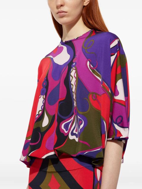 PUCCI Orchidee-print blouse - Red