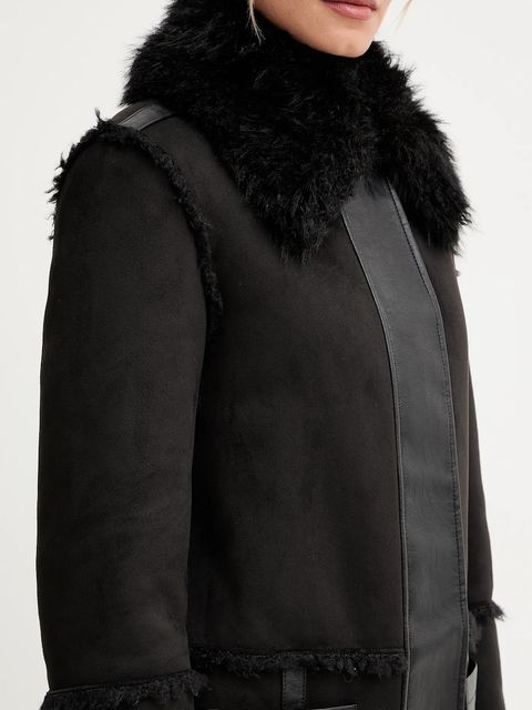 Patrizia Pepe płaszcz dwustronny kolor czarny 2O0179 E075