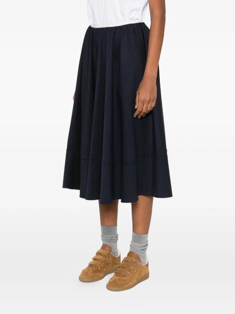 Maje elasticated-waist striped midi skirt - Blue