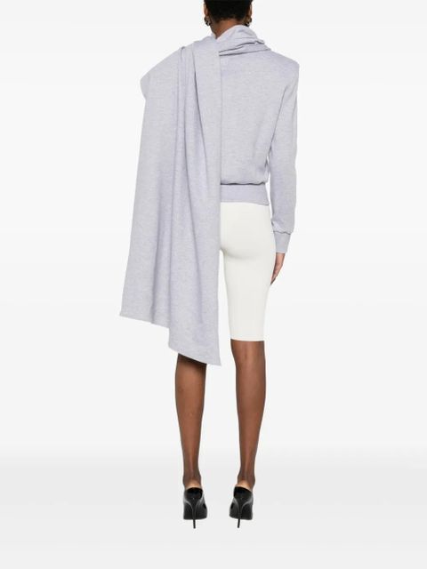 Magda Butrym draped-detail crew-neck sweatshirt - Grey