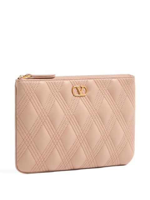 Valentino Garavani Quiltie 67 leather clutch bag - Pink