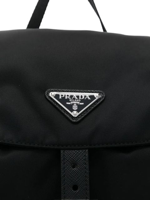 Prada buckle flap backpack - Black