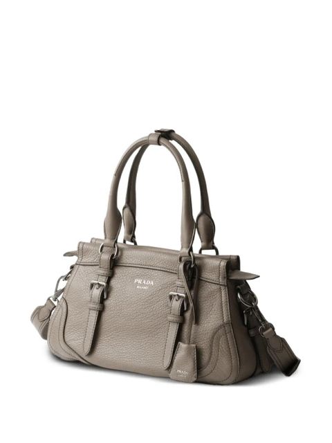 Prada large leather tote bag - Grey