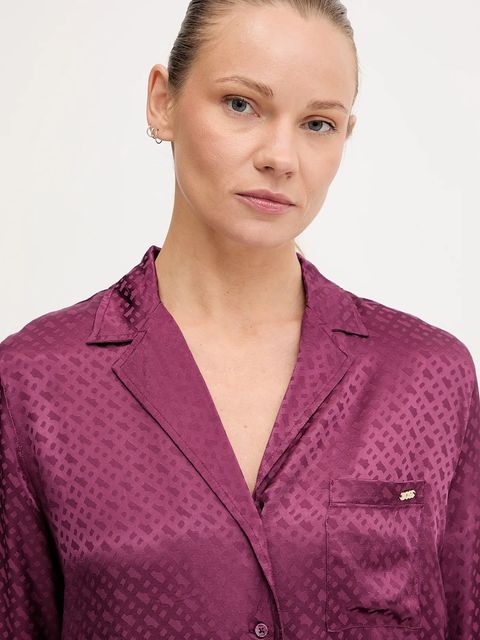 BOSS koszula piżamowa damska kolor fioletowy 50527255