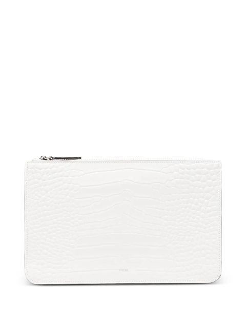 TOTEME crocodile-embossed threefold clutch bag - White - zdjęcie produktu nr 1