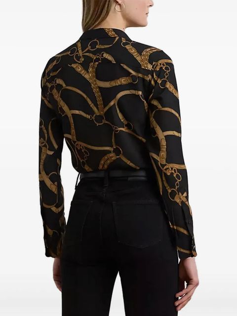 Lauren Ralph Lauren belting-print shirt - Black