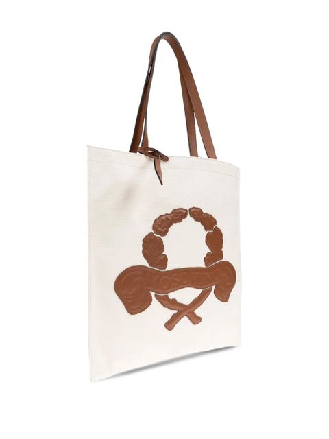 Moschino logo-debossed shoulder bag - Neutrals