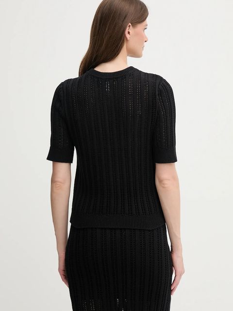 Dkny kardigan bawełniany damski kolor czarny lekki DJ5R0684