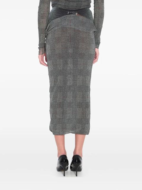Jean Paul Gaultier Body Shadow checked midi skirt - Grey