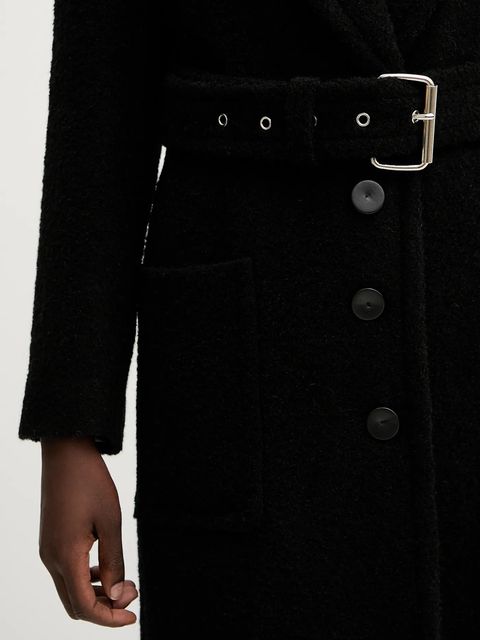 Pinko płaszcz z dodatkiem wełny kolor czarny 105695 A2UB