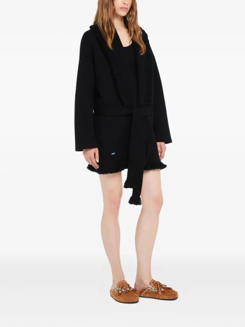 Alanui fringed finest coat - Black