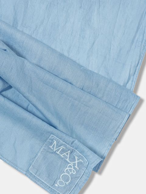 MAX&Co. szal bawełniany damski kolor niebieski gładki 2526546056200 - zdjęcie produktu nr 2