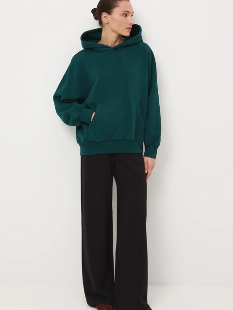 Medicine bluza damska kolor zielony z kapturem gładka - zdjęcie produktu nr 1
